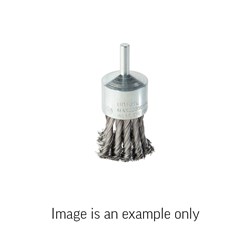 End Brush Twist Knot High Carbon Steel 0.35mm Wire x 20mm Dia x 6mm Shank Carded
